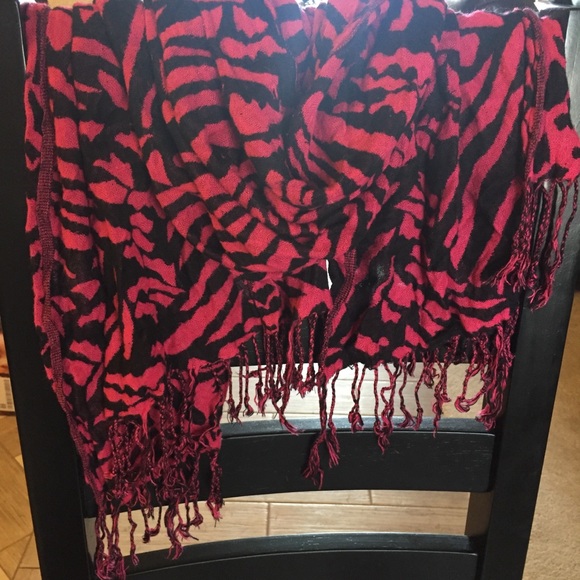 Accessories Black And Pink Zebra Print Scarf Poshmark